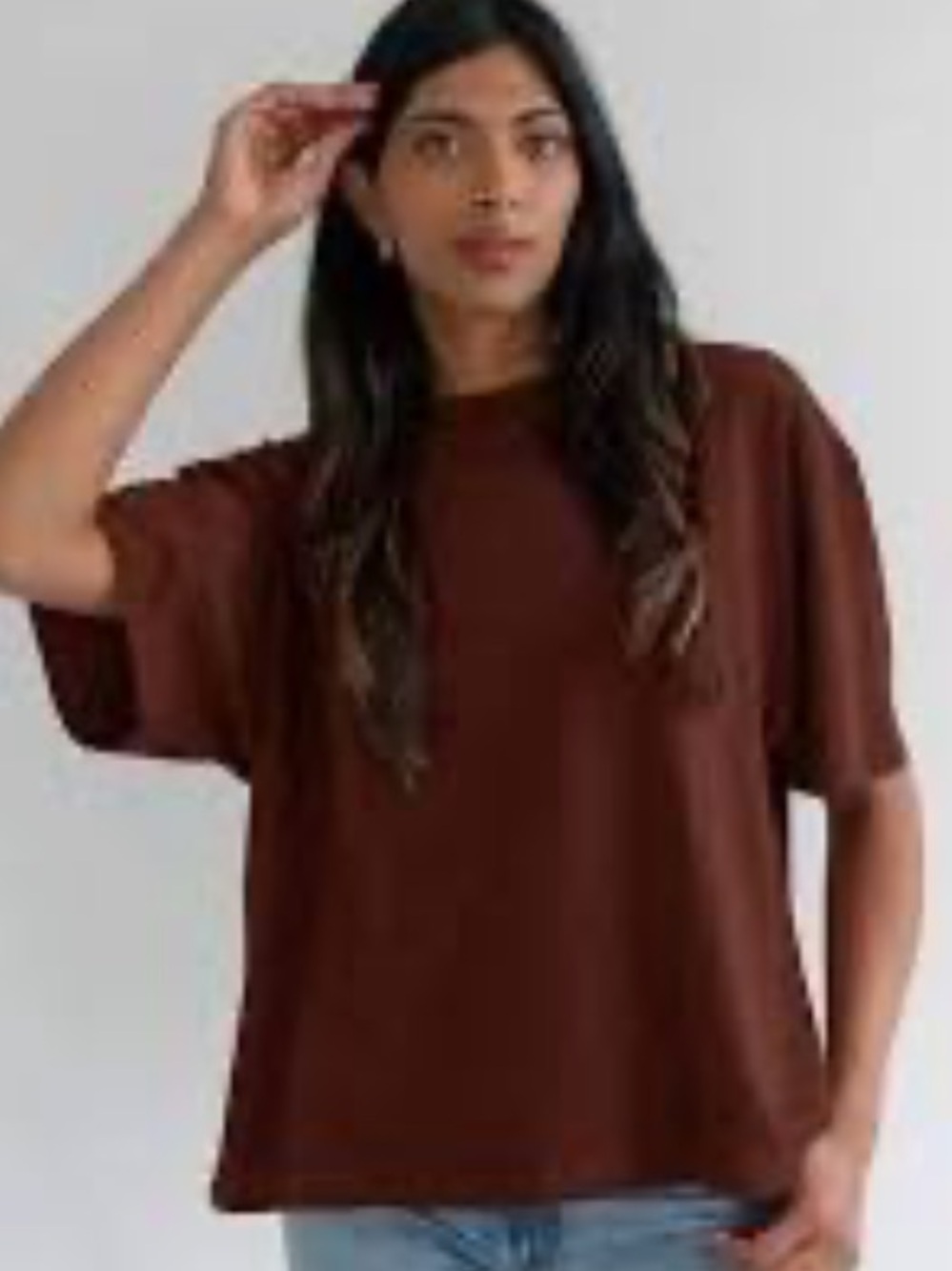 Brunette The Label Brown Boxy Tee size S/M